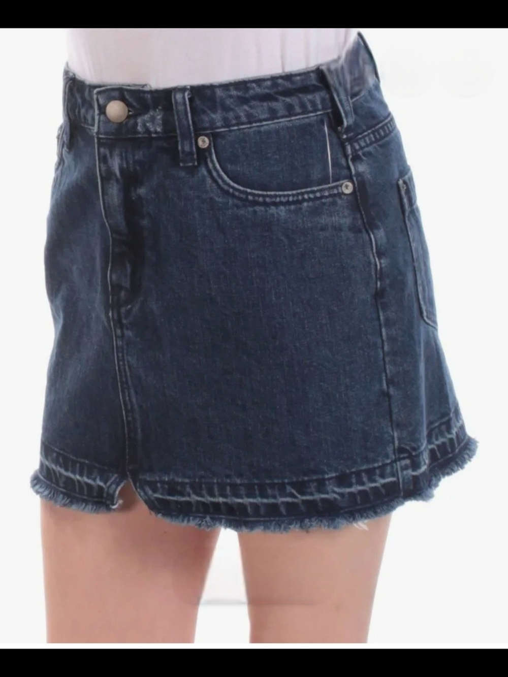 Free People Dark Blue Denim Mini Skirt